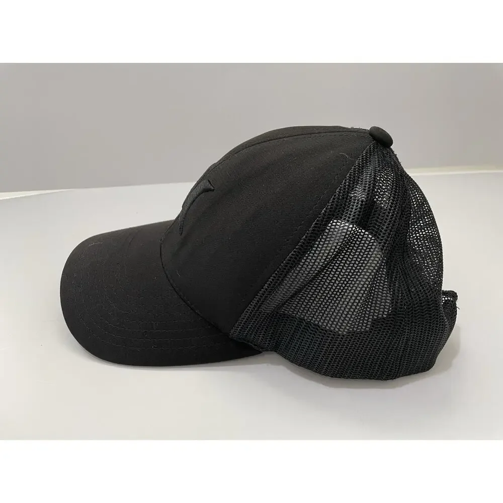 Hurley Black Trucker Hat Cap Tonal Logo Mesh Back SnapBack One Size